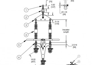 I-String Assembly - Double Insulator, Tangent Suspension, Tri-Bundle Conductor, 50K